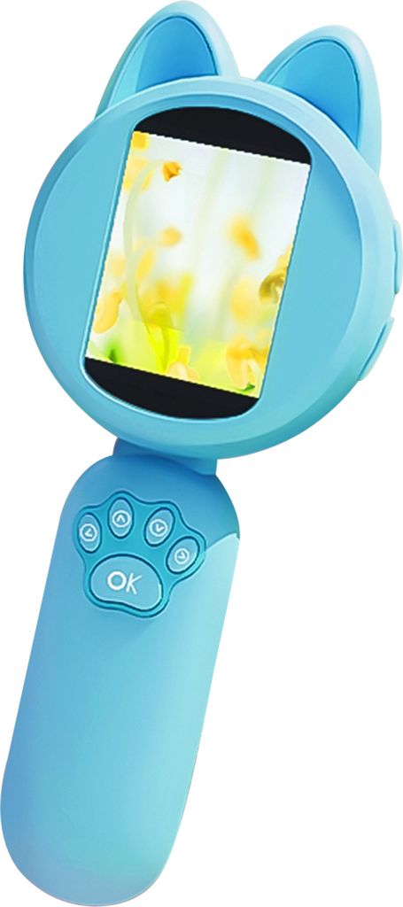 Handgehaltene digitale Lupe fuer Kinder, 2,0-Zoll-IPS-Bildschirm, 4-facher Digitalzoom, manueller Fokus, 16-MP-Foto, integrierter Speicher, Akku, L...
