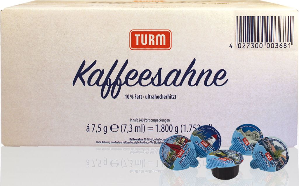 Kaffeesahne Turm Portionsmilch 5 x 240 Stk a 7,5 g