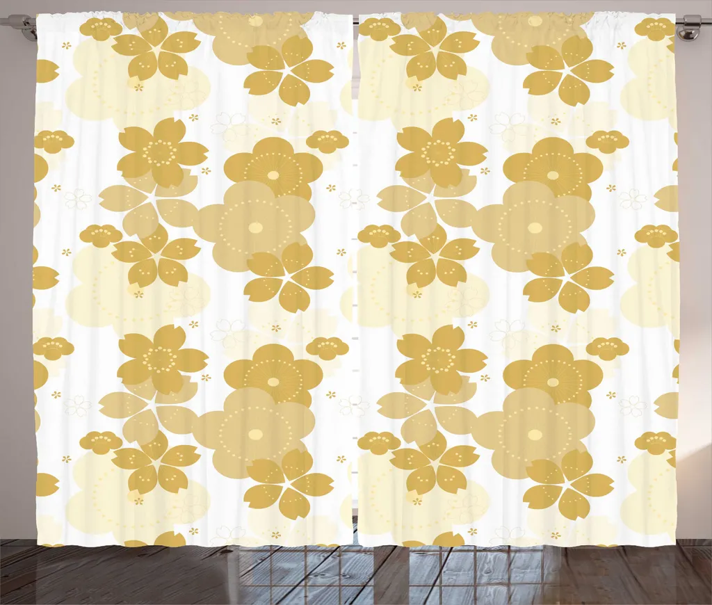 Rideau déco pour salon ambiance rustique Fall Cherry Blossom 280x225cm