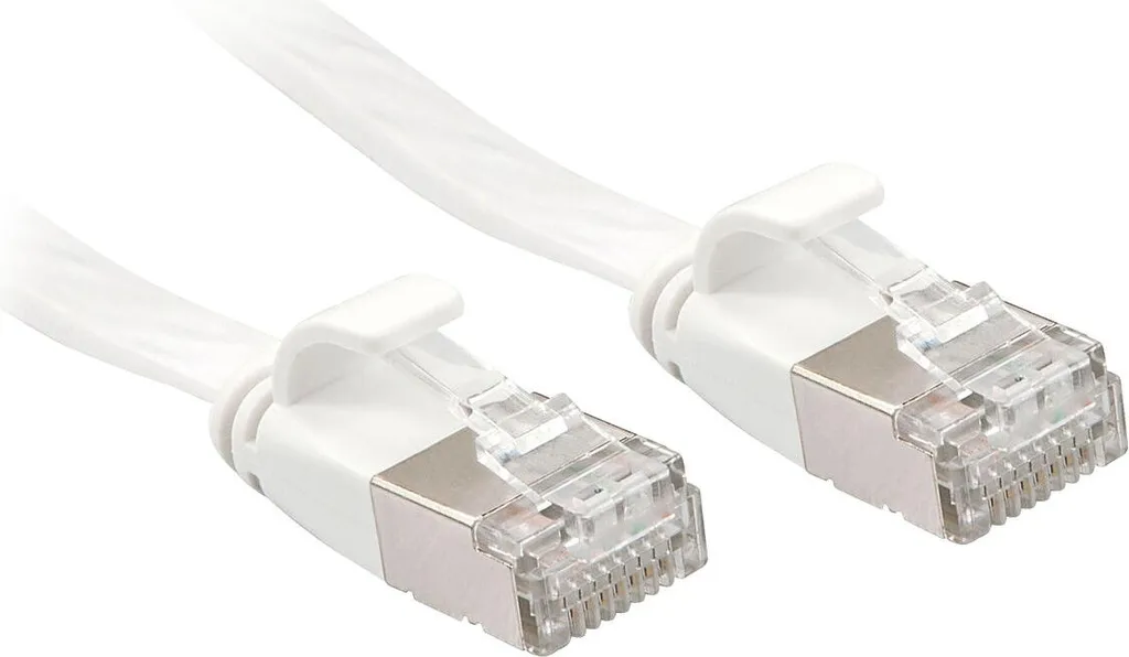 LINDY Cavo di Rete Cat.6A Piatto 5m U/FTP Bianco - Alta Velocità 10Gbps