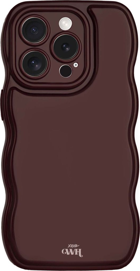xoxo Wildhearts Glossy Wavy Case Burgundy – Geeignet für iPhone 15 Pro Hülle