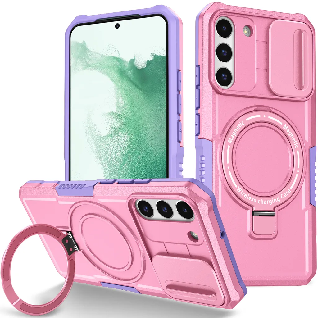 Custodia per Samsung Galaxy S22+ 5G, compatibile con MagSafe, antiurto, antigraffio, trasparente Rosa - 1