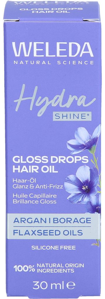WELEDA Hydra Shine Gloss Drops Haar-Öl für Glanz und Geschmeidigkeit, 30 ml Öl