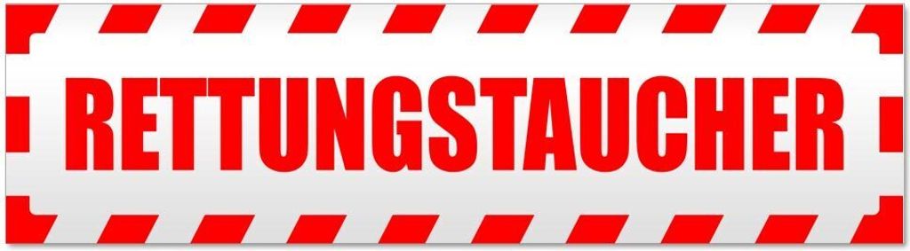 Kiwistar - Autoaufkleber - Rot - 30 x 8 cm - Rettungstaucher gestreift - Hinweis Aufkleber Sticker für Auto, Kfz, Fahrrad, PKW, LKW