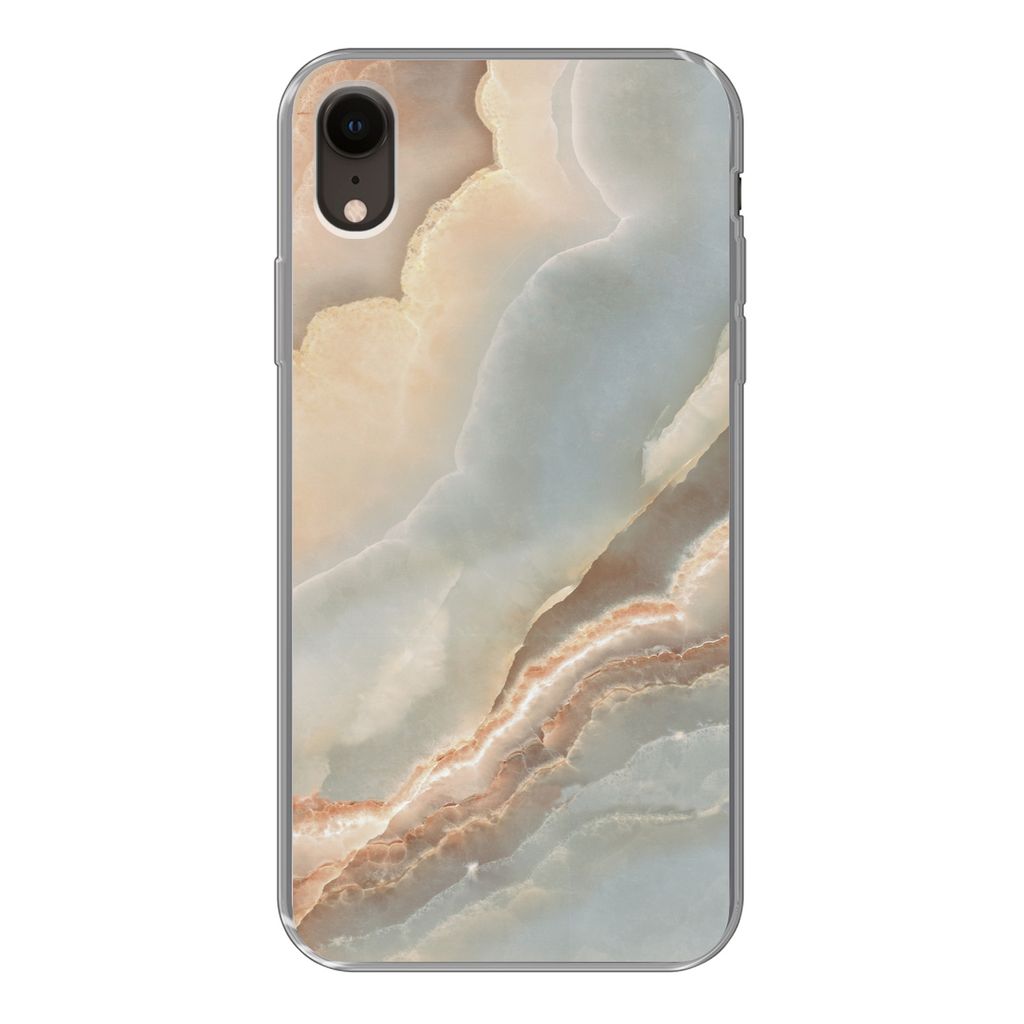 MuchoWow Handyhülle Schutzhülle Hülle für iPhone XR Luxus - Mineralien - Natursteine Silikon Softcase Handy Hülle - Schutzdeckel