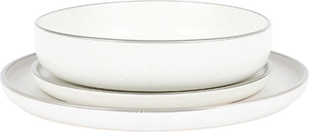 Tafelservice, 12-teilig, weiß/grau Produktbild 