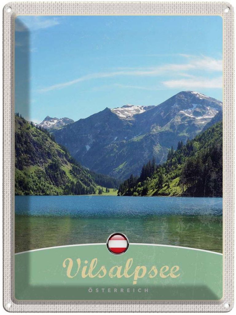 vianmo Blechschild 40x30 cm Vilsalpsee Österreich Wälder Wanderung Bildmotiv Reisemotiv Abenteuer Reisen Europa Urlaub