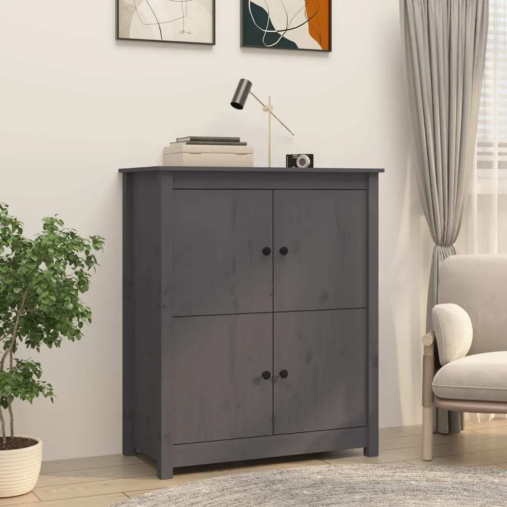 Buffet Grigio vidaXL 83x41,5x100 cm - Madia in Pino Massello Moderno
