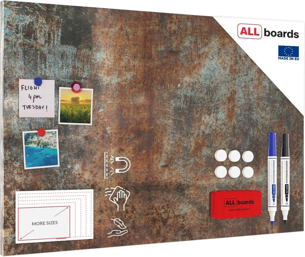 Lavagna magnetica in acciaio RUGGINE 90x60 cm MetalBoards Immagine del prodotto 