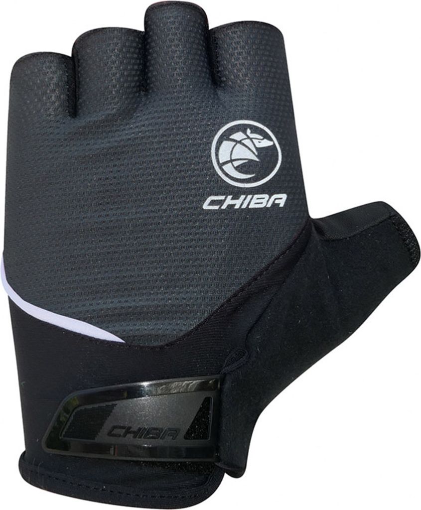 CHIBA Sport - Fahrradhandschuhe kurzfinger, dunkelgrau, Größe L