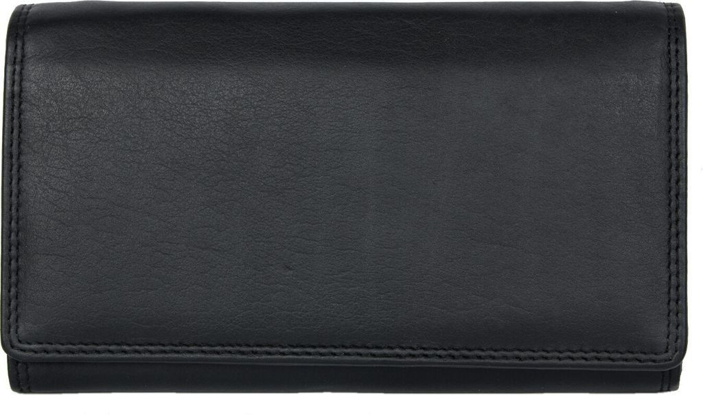 Damen-Geldbörse aus echtem, angenehm weichem Rindleder - Schwarz