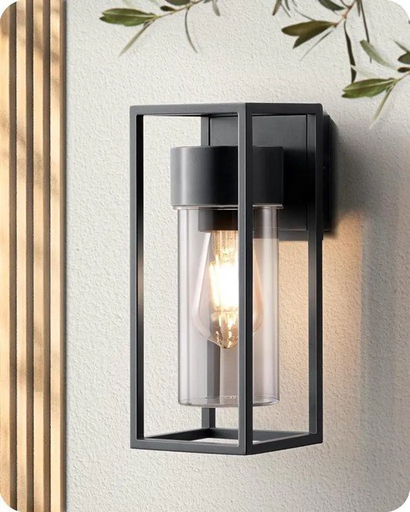 Applique murale IP44 étanche noire style moderne intérieur extérieur