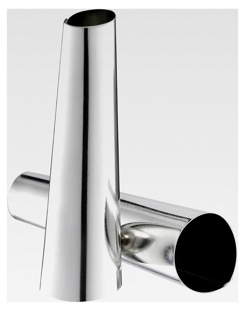 Set von 8 Schaumrollen-Formen 10 x 2,5 cm für Cannoli aus Stahl silber