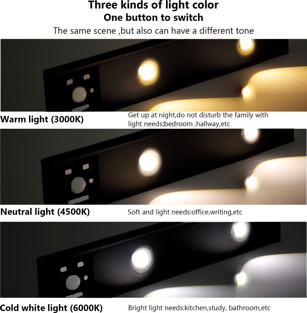 60cm LED Unterbauleuchte 3 Lichtfarbe Aufladbar Lichtleiste Produktbild 3