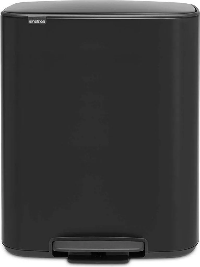 Fini les mauvaises odeurs : Poubelle 60L noir mat avec bac amovible