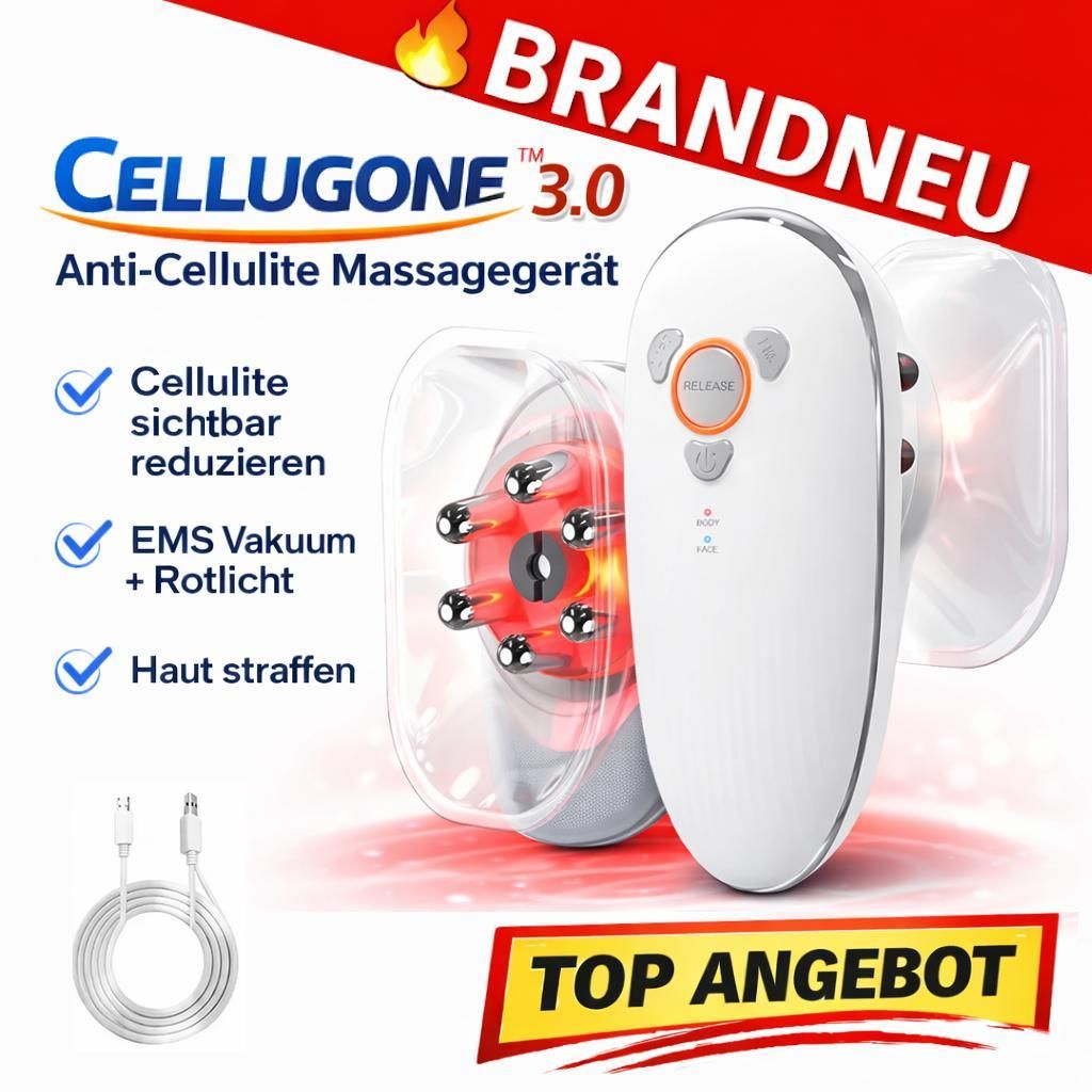 Cellugone 3.0 Anti Cellulite Massagegerät EMS Vakuum Rotlicht Haut Straffung