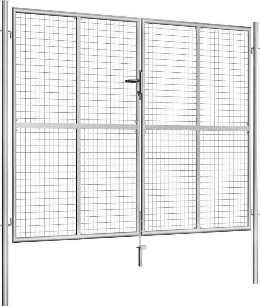 vidaXL Gartentor verzinkter Stahl 300 x 200 cm Silber