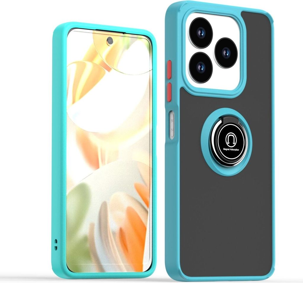 Für ZTE Blade V60 Smart / Blade A75 4G Shadow Design TPU + PC Schutz Hülle Tasche Case Schutzhülle Hellblau / Orange
