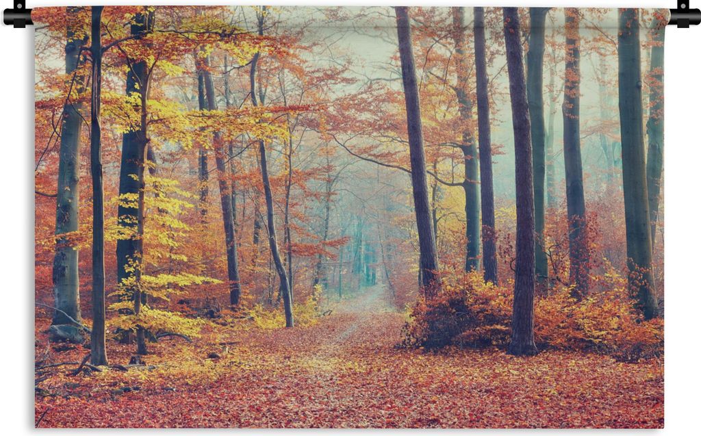 MuchoWow Wandteppich Wandbehang Wald - Herbst - Laub 120x80 cm Tapisserie Dekoration Wandtuch - Wanddekorationen - Wandtücher