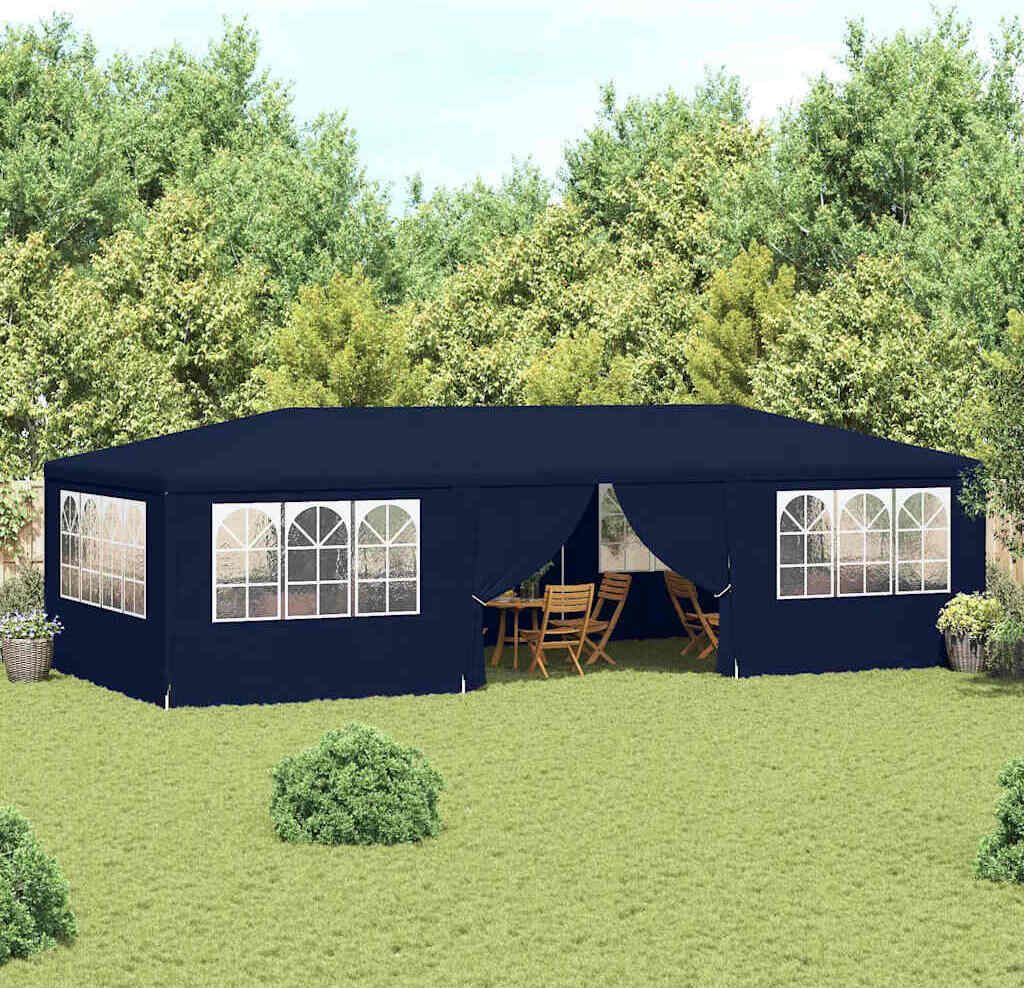 "im Angebot" Profi-Partyzelt mit Seitenwänden 4×9 m Blau 90 g/m² - Pavillons & Partyzelte CC20190