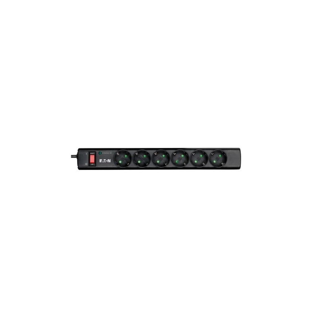 EATON Protection Strip 6 DIN 6-fach Steckdosenleiste mit Überspannungsschutz schwarz