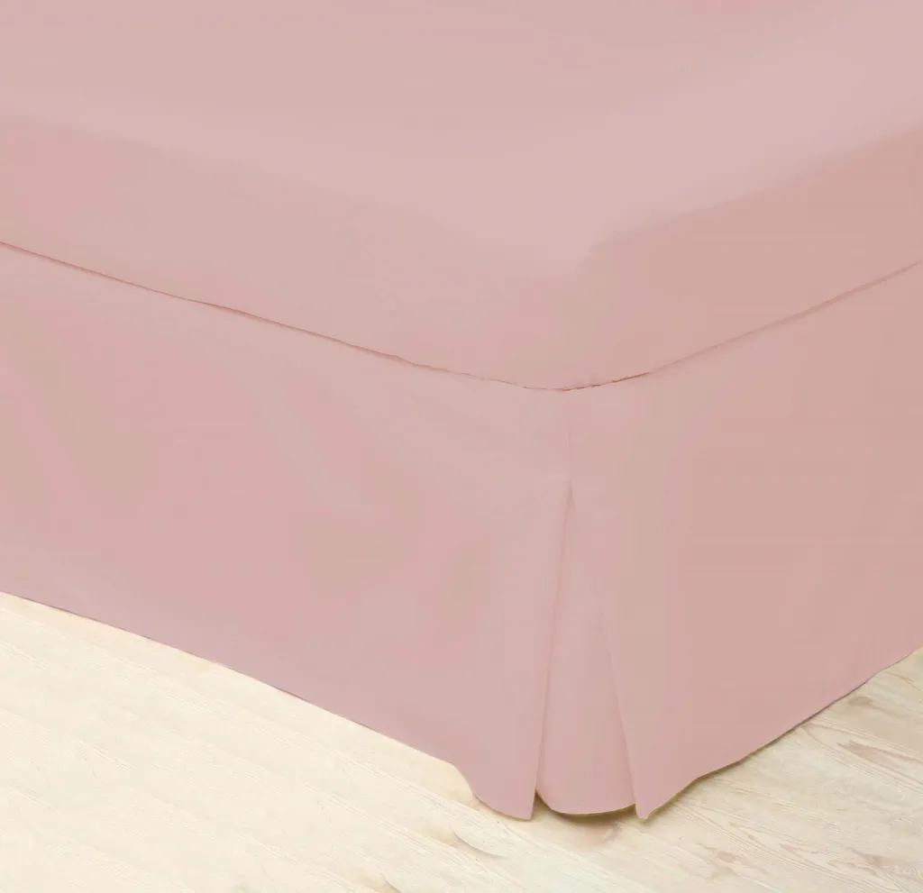 Cache-sommier à volant plateforme en percale pour lit 1 place Gris Nuage