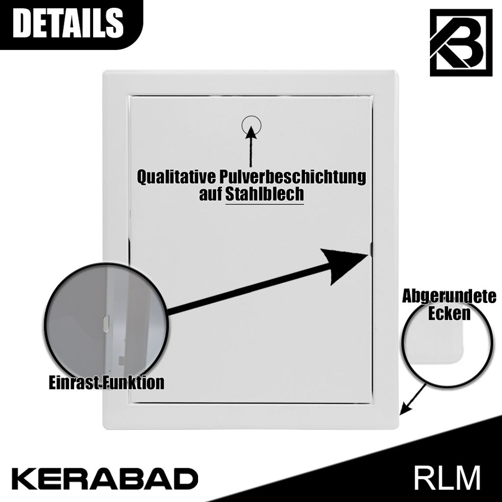 Revisionsklappe aus Stahlblech HxB:300x300mm Produktbild 6