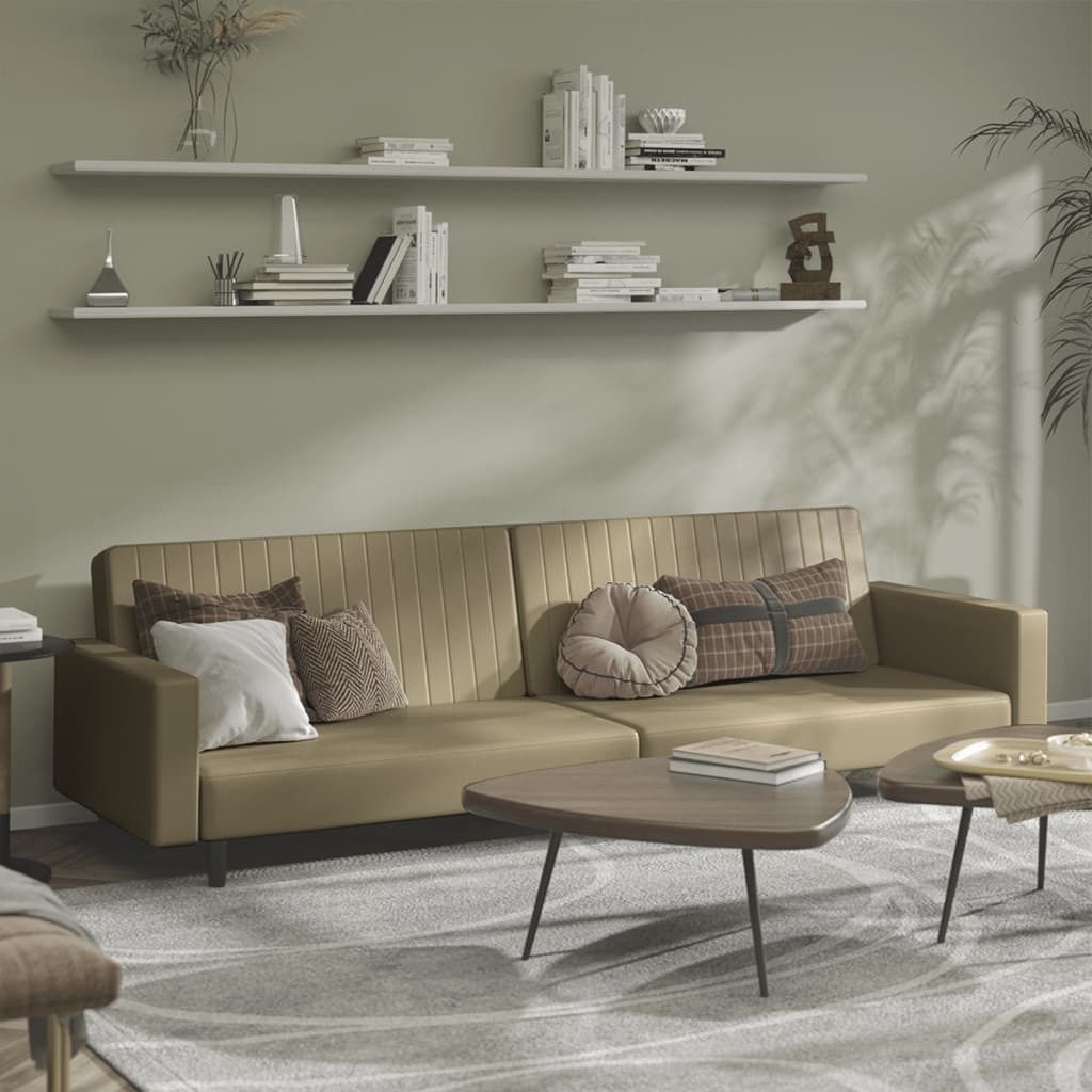 Design Schlafsofa 2-Sitzer Cappuccino-Braun Kunstleder, Schlafsofas 2024 Neu