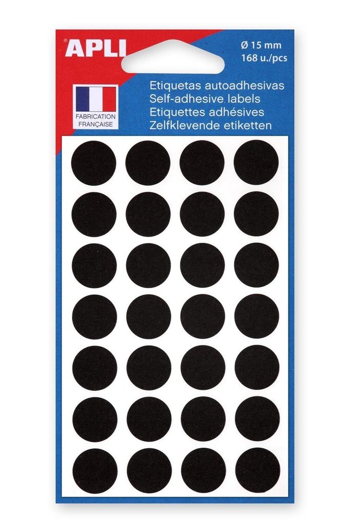 agipa Markierungspunkte, Durchmesser: 15 mm, rund, schwarz Imagen del producto 