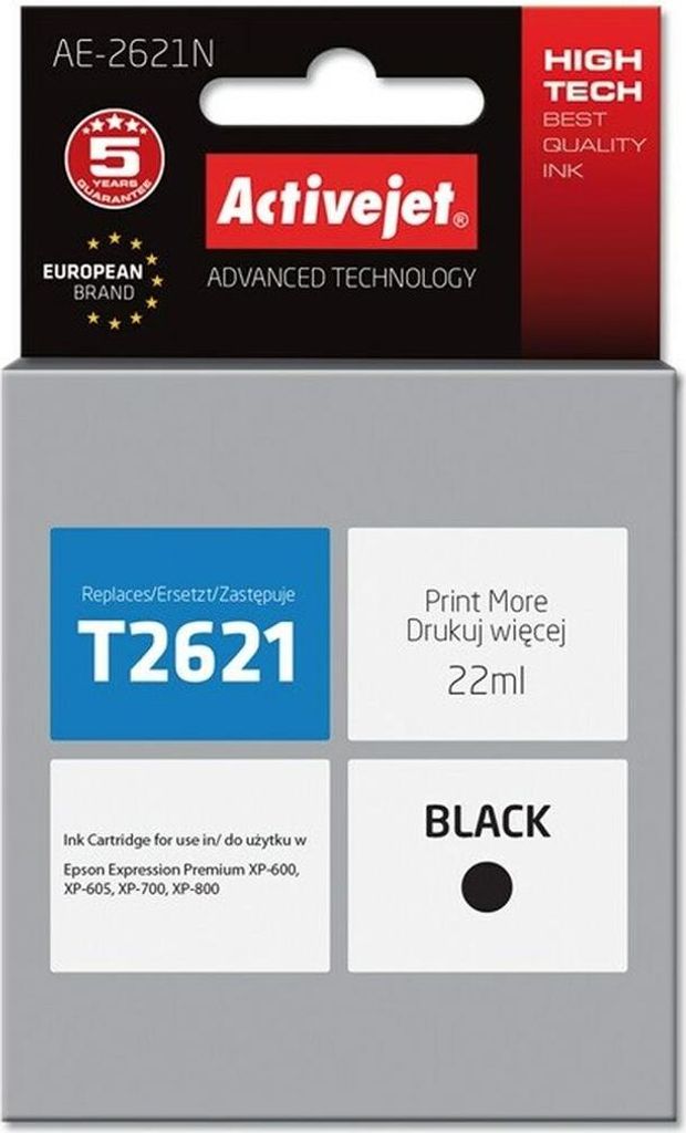 Activejet AE-2621N Zamiennik tuszu Epson 26 T2621 Supreme czarny 22 ml