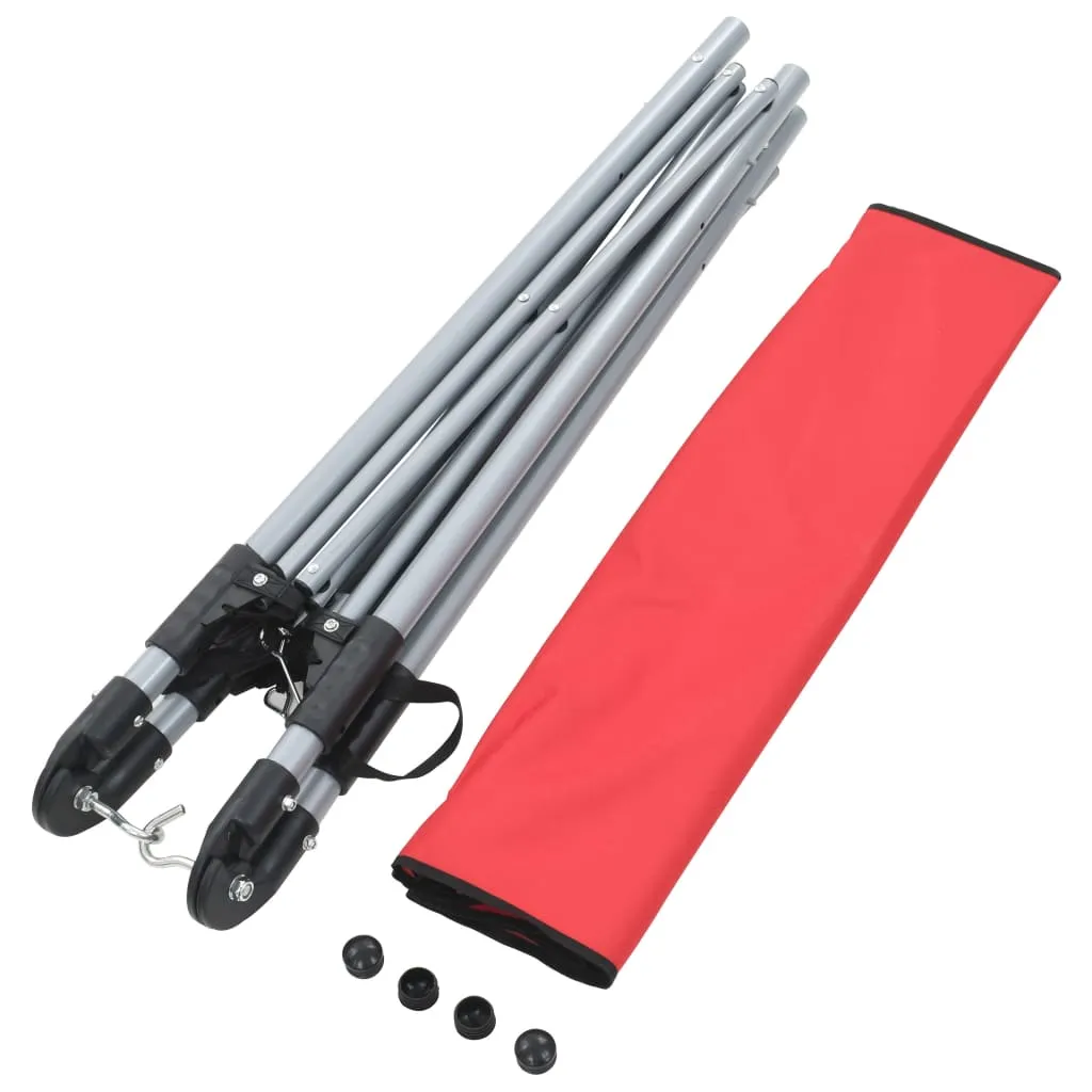 Hamac pliable et compact avec structure en acier rouge vidaXL - 10
