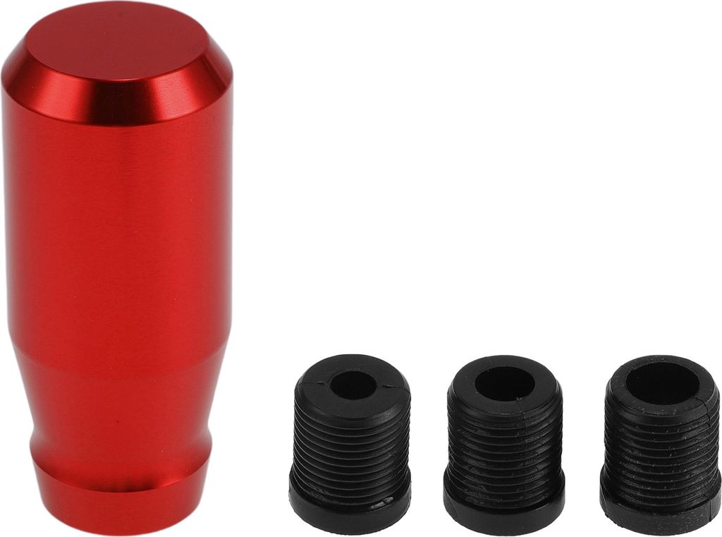 Auto Schaltknauf, 8cm Universal fš¹r Automatik- und Schaltgetriebe mit 3 Adaptern aus Aluminiumlegierung in Rot, 1 Set