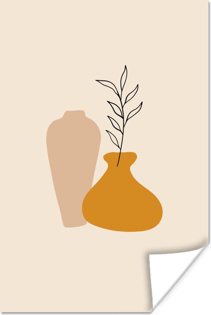 MuchoWow Poster Pastell - Vasen - Beige 20x30 cm - Papierdruck