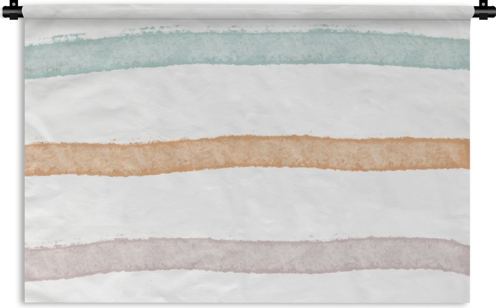 MuchoWow Wandteppich Wandbehang Linie - Pastell - Regenbogen - Muster 150x100 cm Tapisserie Dekoration Wandtuch - Waschbar - Tapisserien - Wand-D...