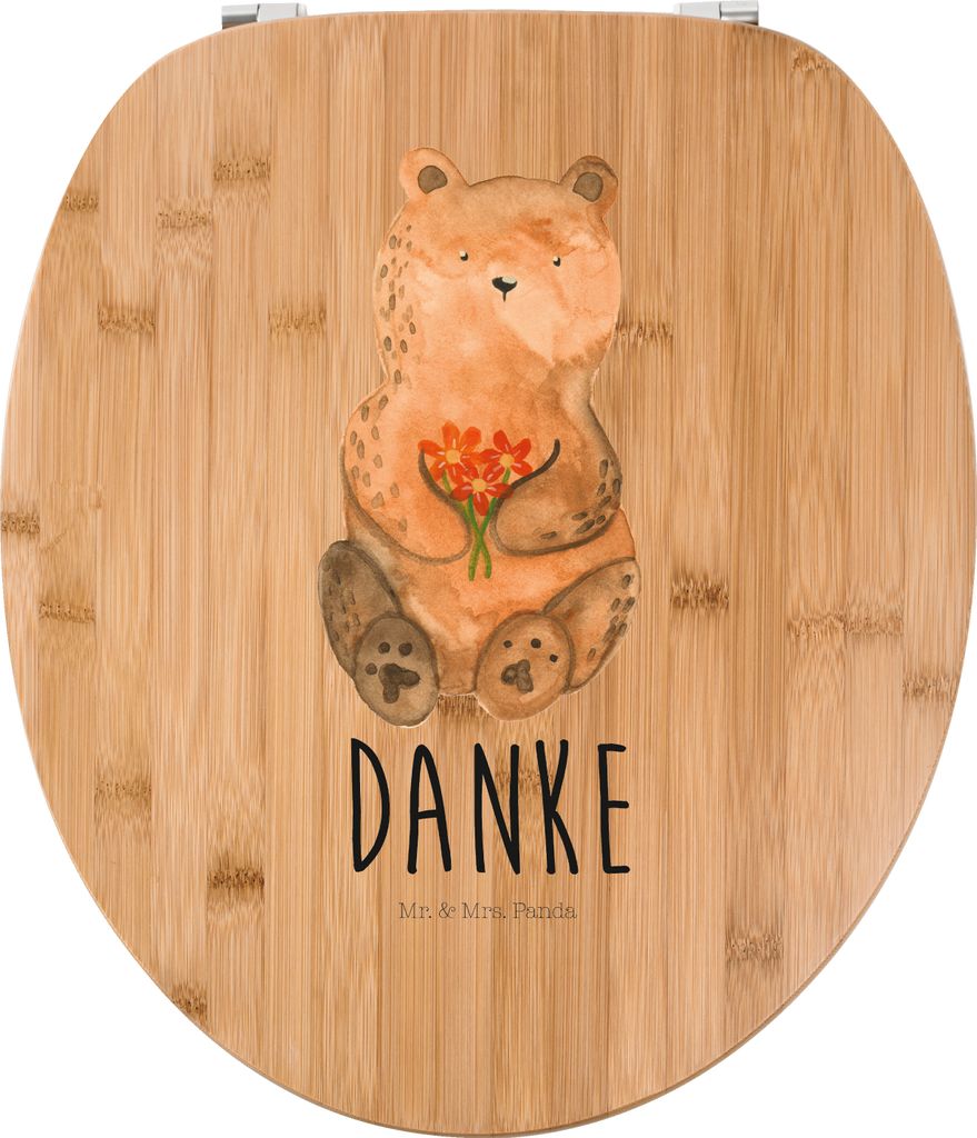 Mr. & Mrs. Panda WC Brille Bär Dankbar - Transparent - Geschenk, Toilettendeckel, Sitz, Klobrille, Blumen, Teddy, Dankeschön, Danke, WC-Sitz, Klo...