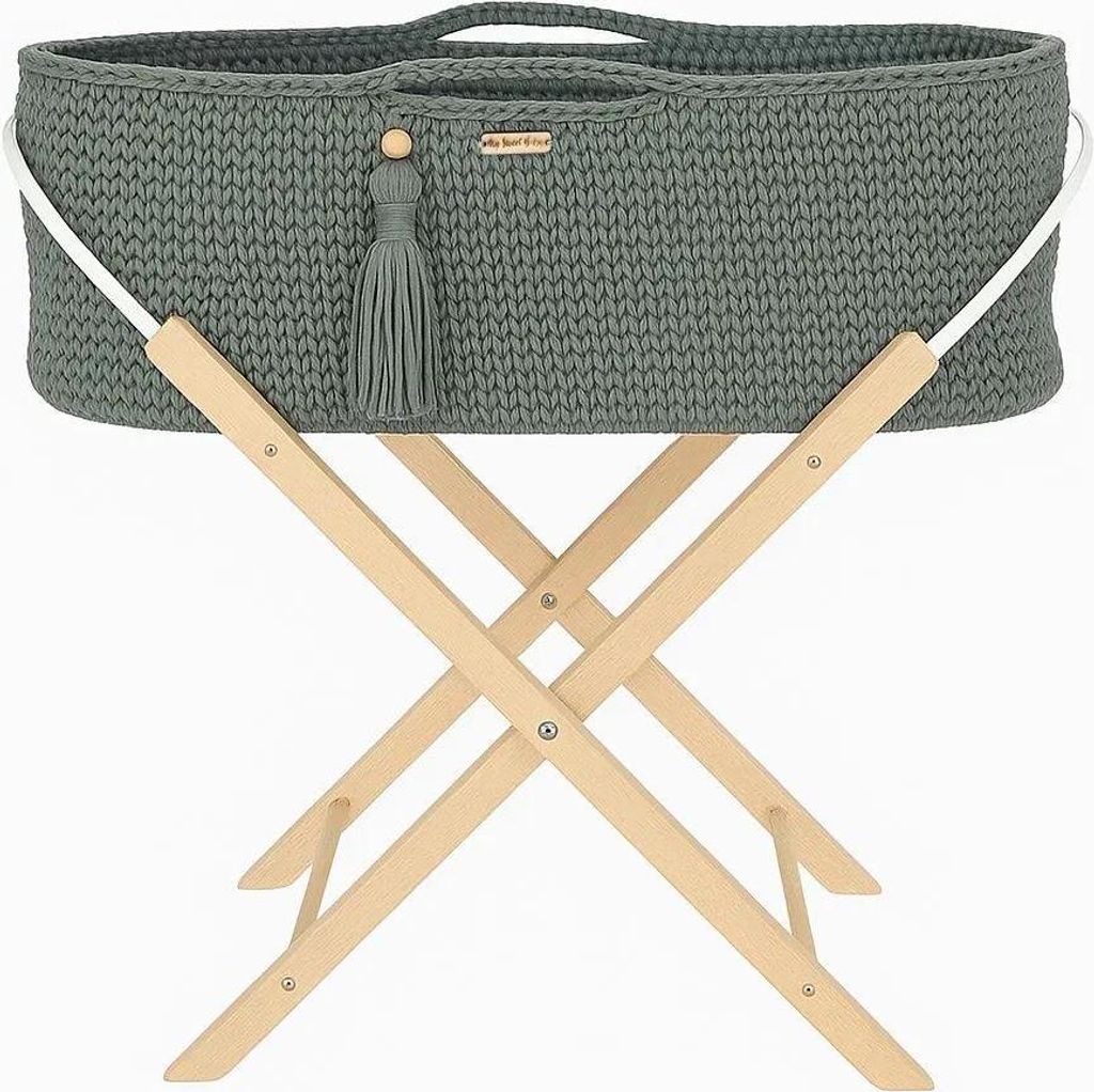Lit pour bébé fait main BOHO avec support couleur laurier Image du produit 