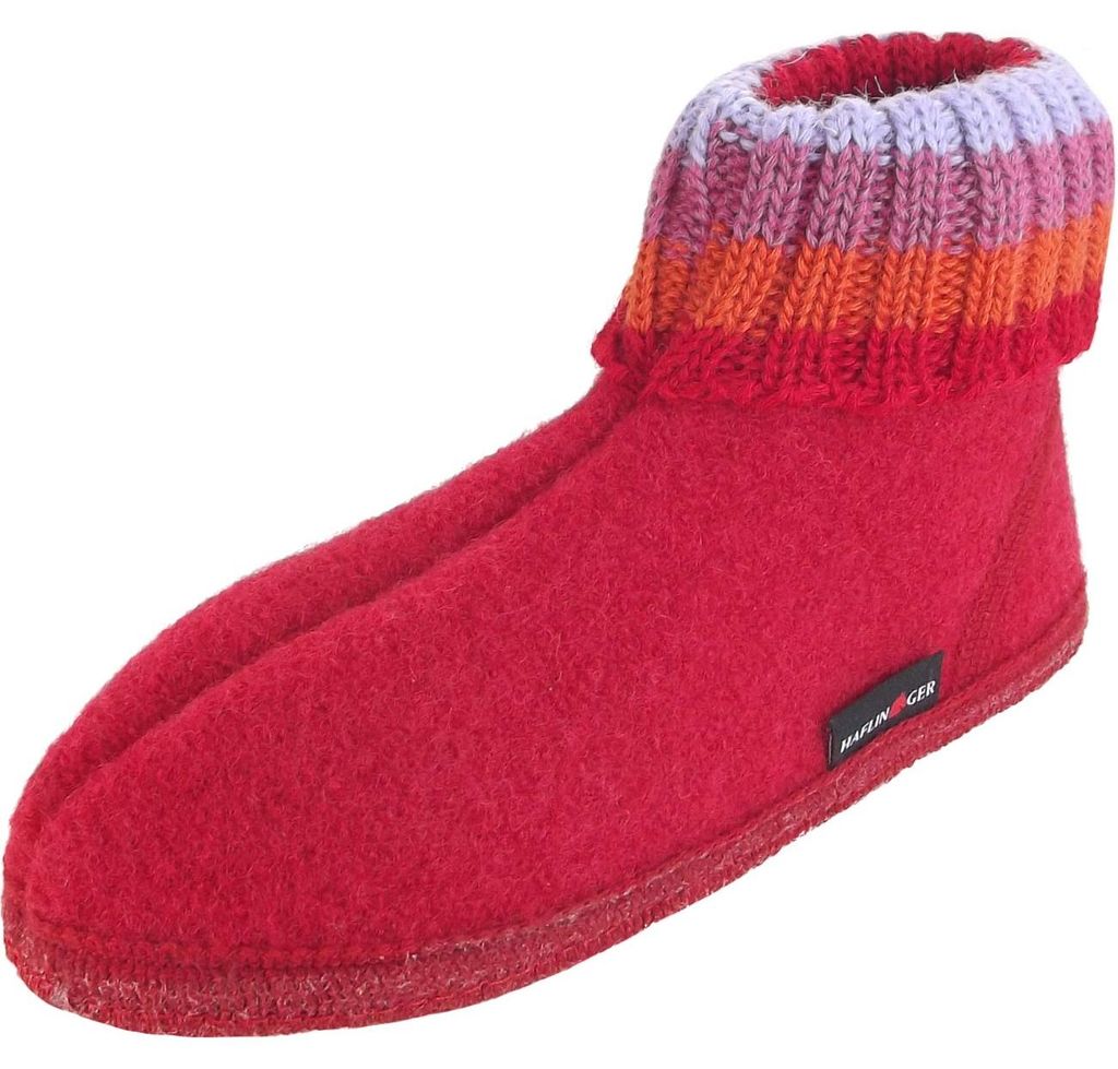 Haflinger Paul Damen Hüttenschuhe Ziegelrot, 631051-0-85 Produktbild 