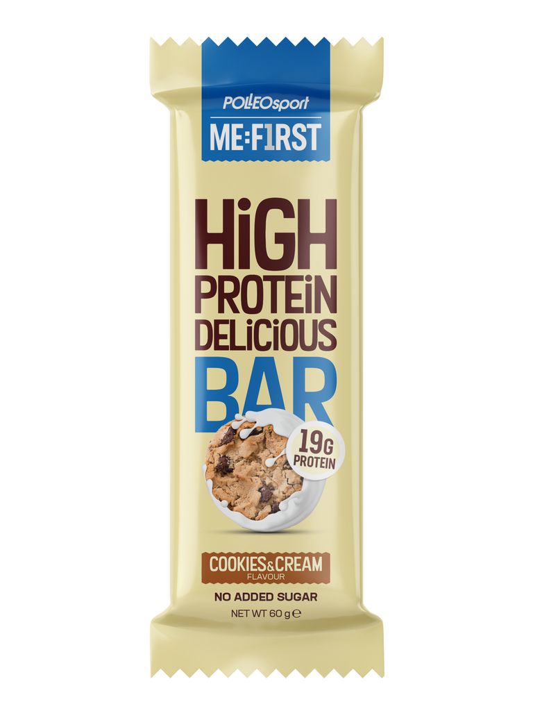Polleo High Protein Delicious Bar, 60 g - Cookies & Cream