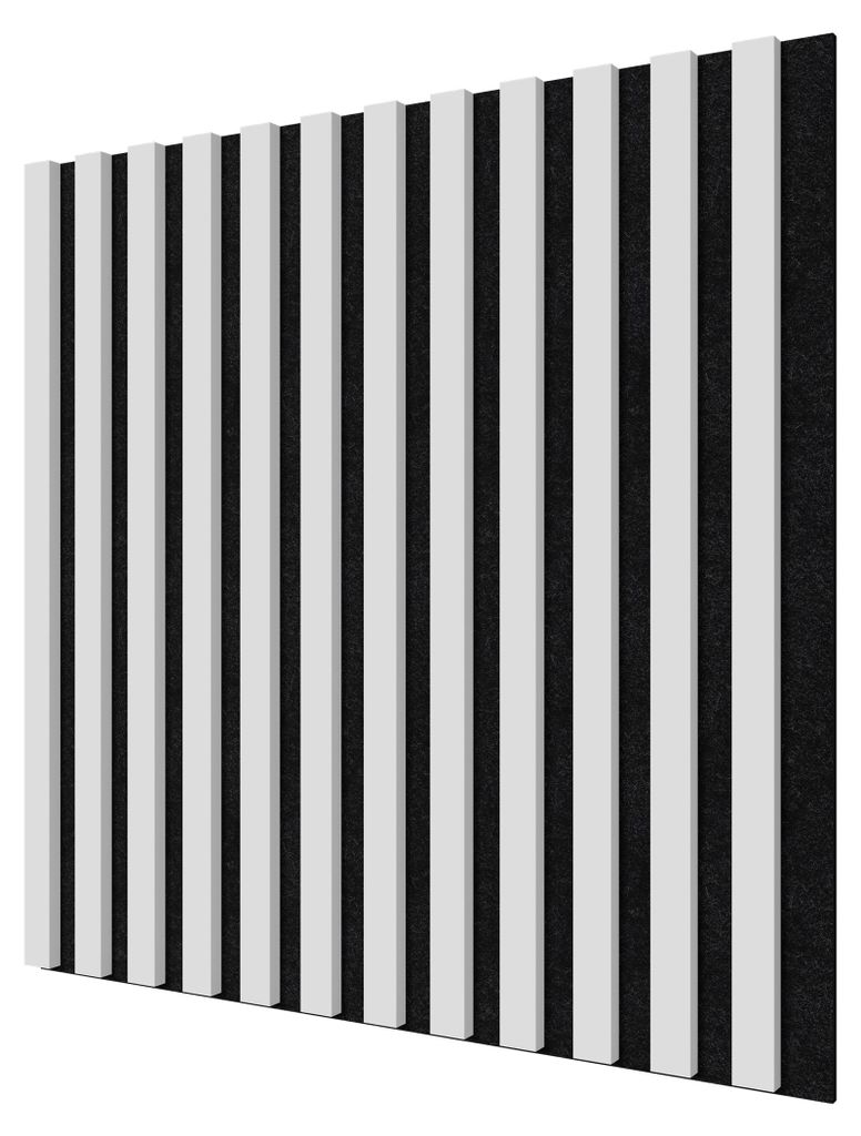 STEGU Linea PROline Akustik Wandpaneel Weiß Schwarz MDF Filz 600x605mm