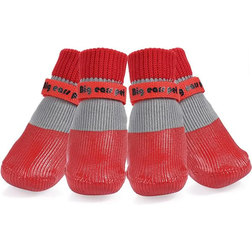 Scarpe Cane Antiscivolo Rosse Impermeabili - Protezione Zampe Trekking