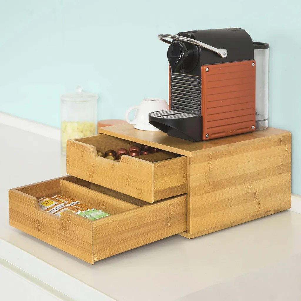 Boîte à café en bambou robuste : rangement écologique multi-usages