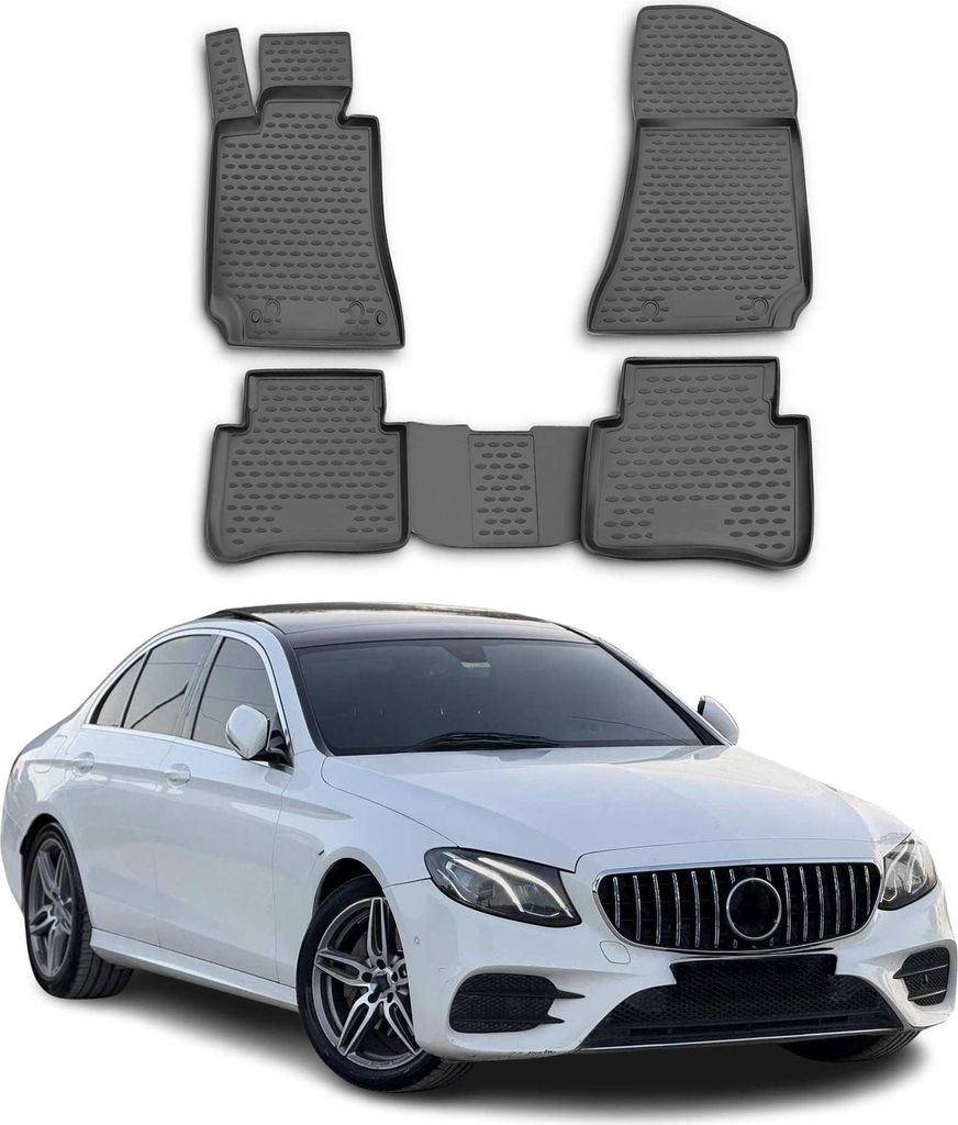 OMAC Fußmatten Automatten für Mercedes E W212 2013-2016 Gummi Schwarz 4 tlg