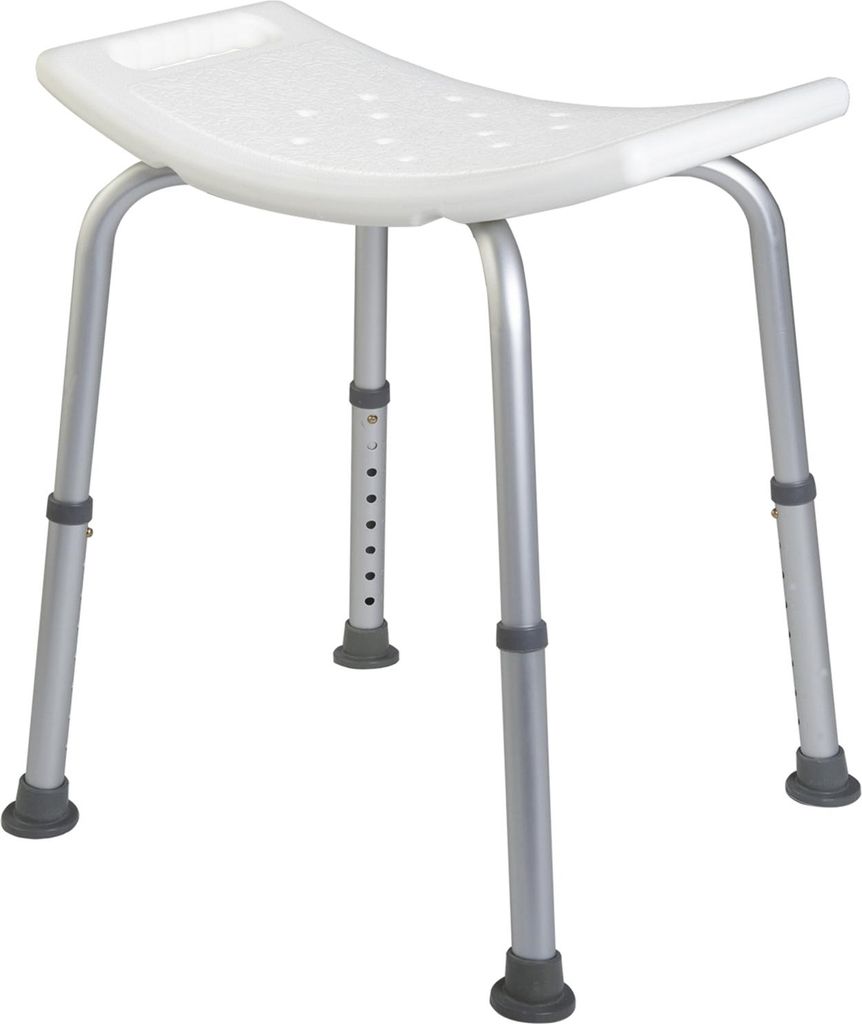 Höhenverstellbarer Duschhocker mit breiter Sitzfläche und Griffen