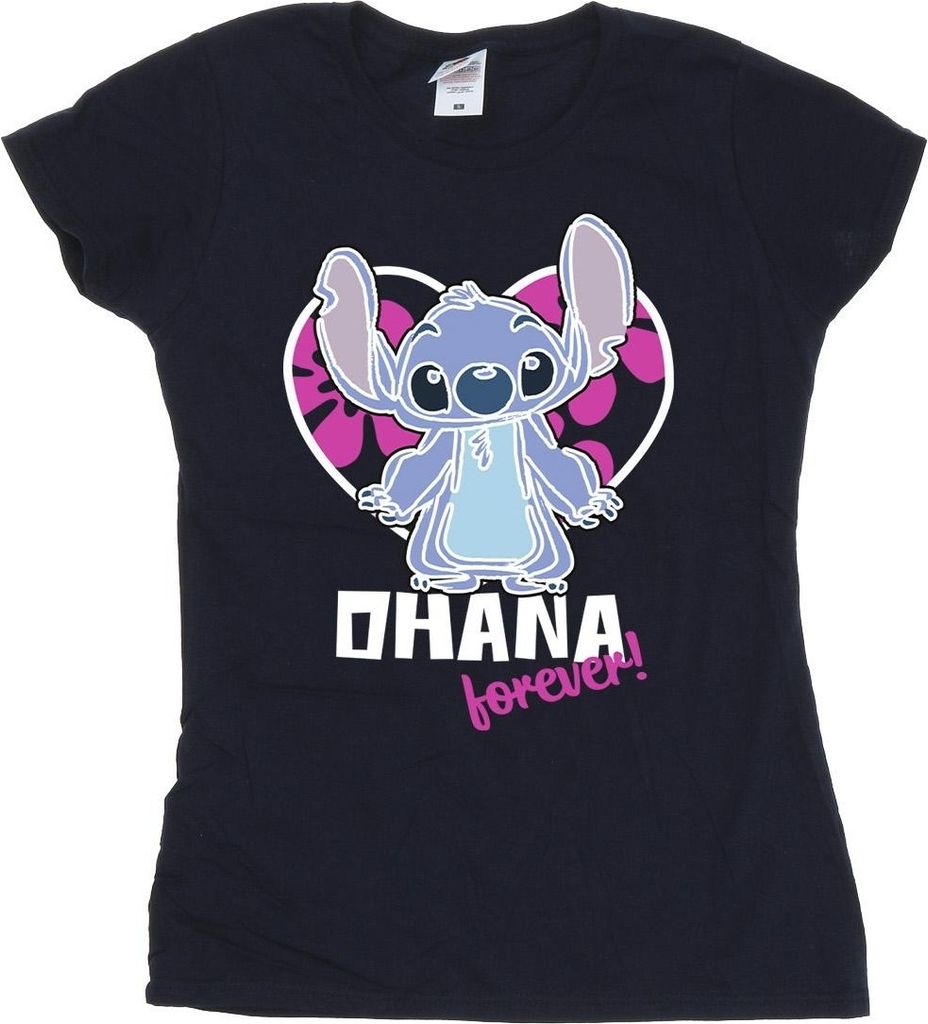 Disney - "Ohana Forever" T-Shirt für Damen BI25803 (M) (Marineblau)