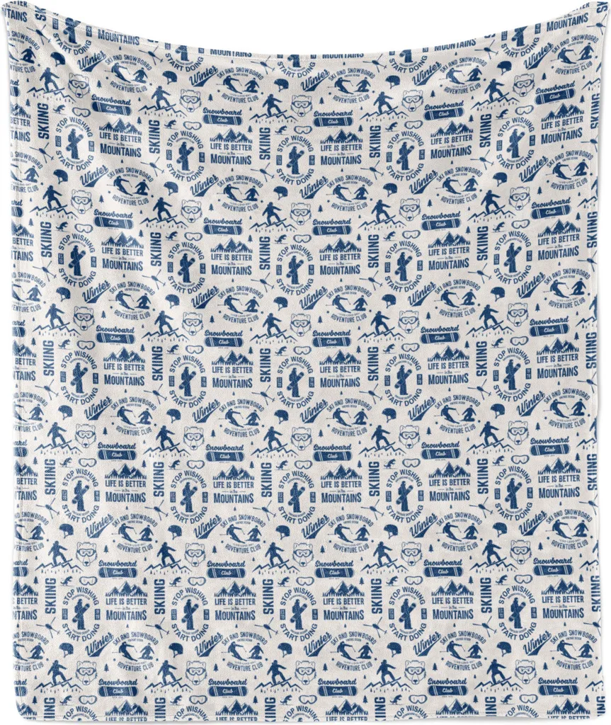 Plaid Orso Snowboarder Abakuhaus - Morbida Flanella 125x175