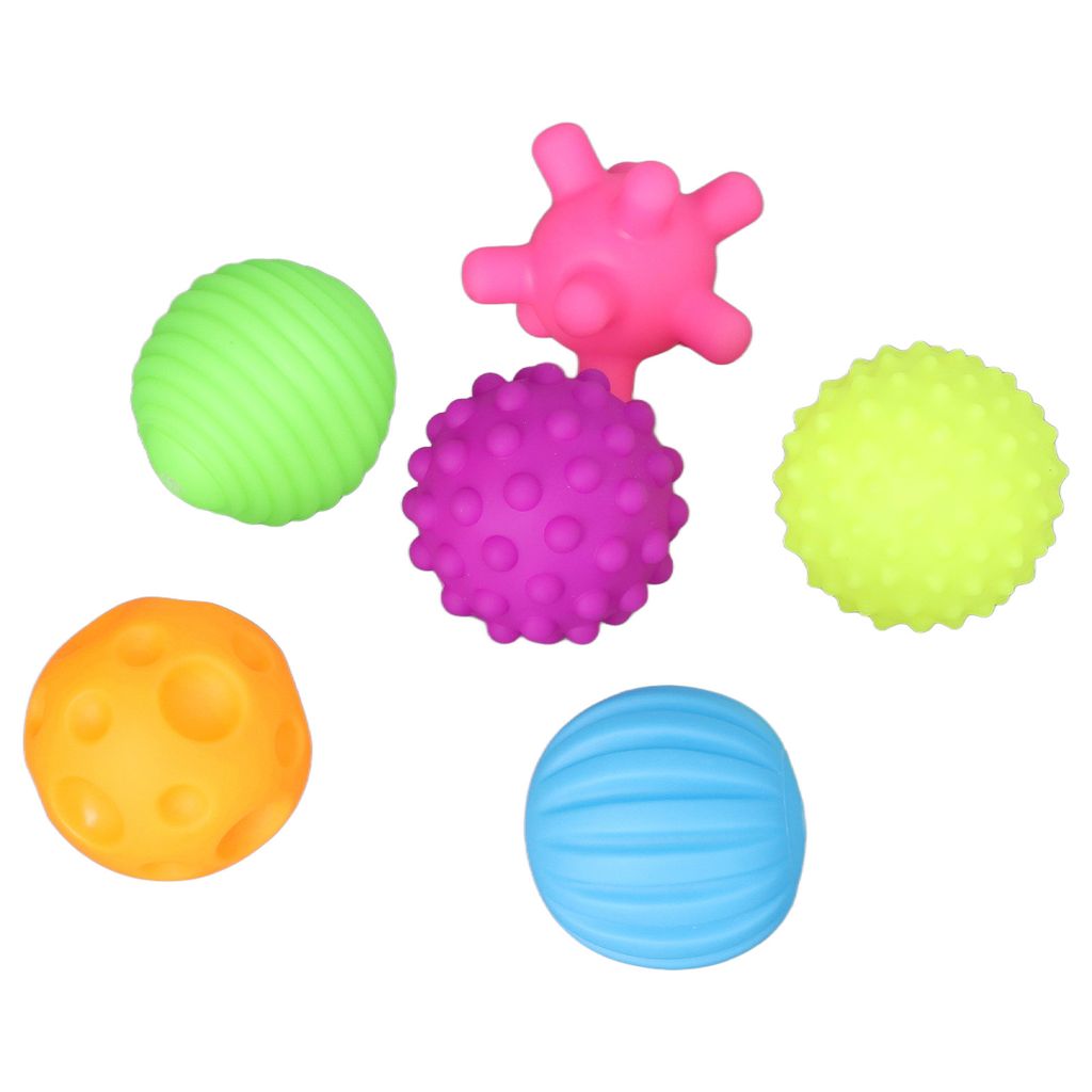 6 stücke Baby Strukturierte Ball Set Infant Lustige Weiche Elastische Multicolor Quetschen Sensorischen Ball Spielzeug für Home