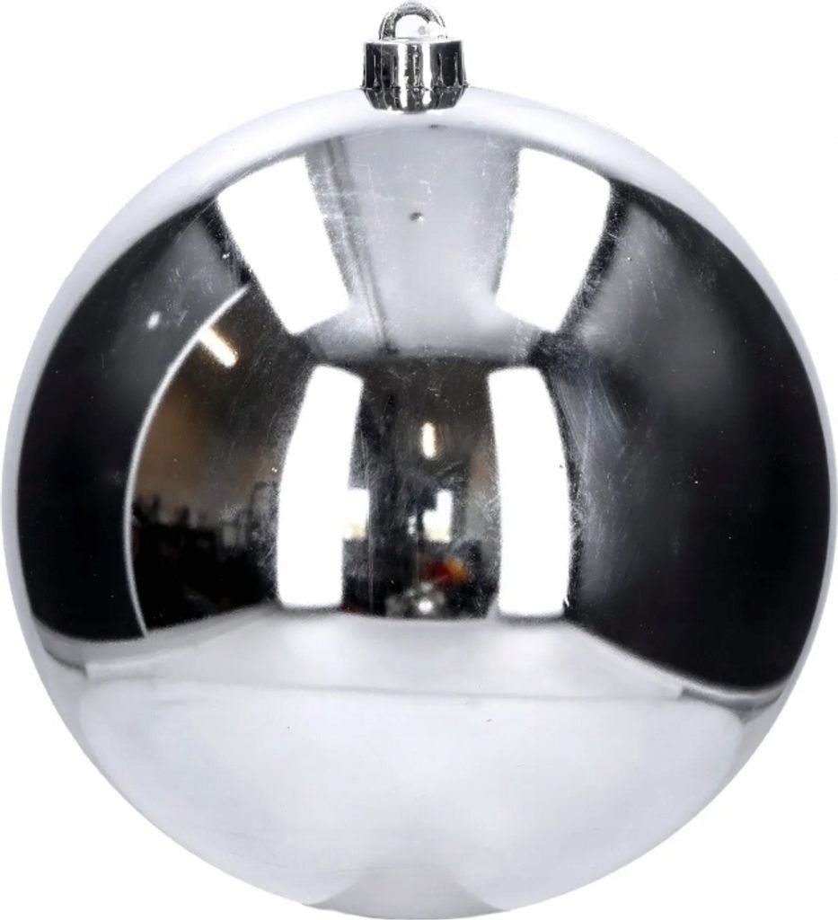 Silberne runde unzerbrechliche Plastikkugel 1St. 20 cm Produktbild 