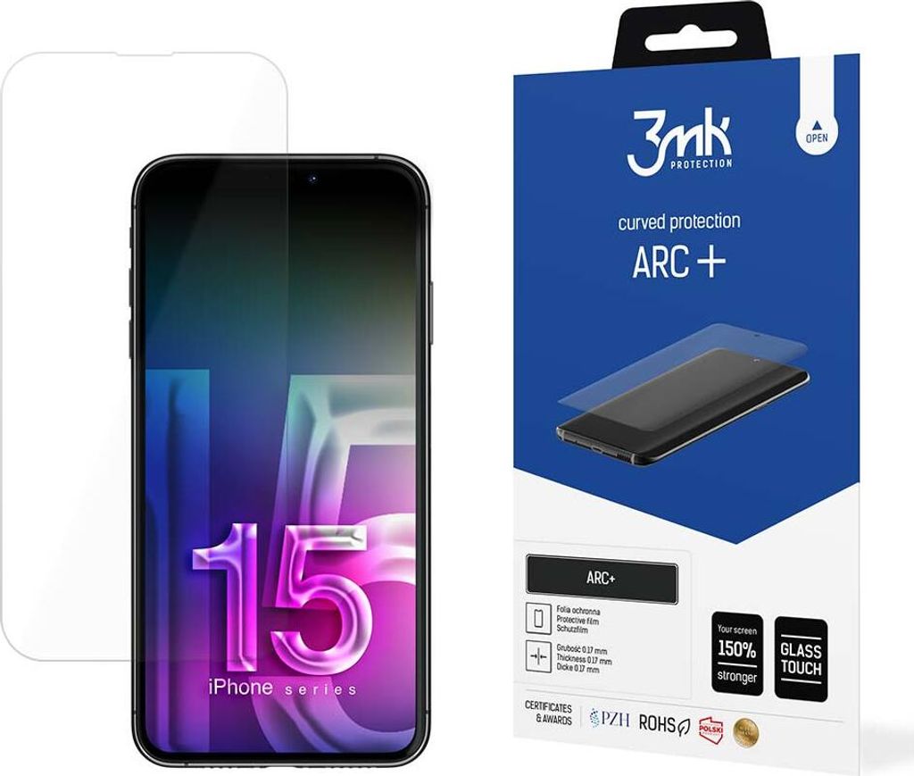 3mk Schutzfolie ARC+ fr iPhone 15 Pro 6,1 (3mk ARC+(1222))