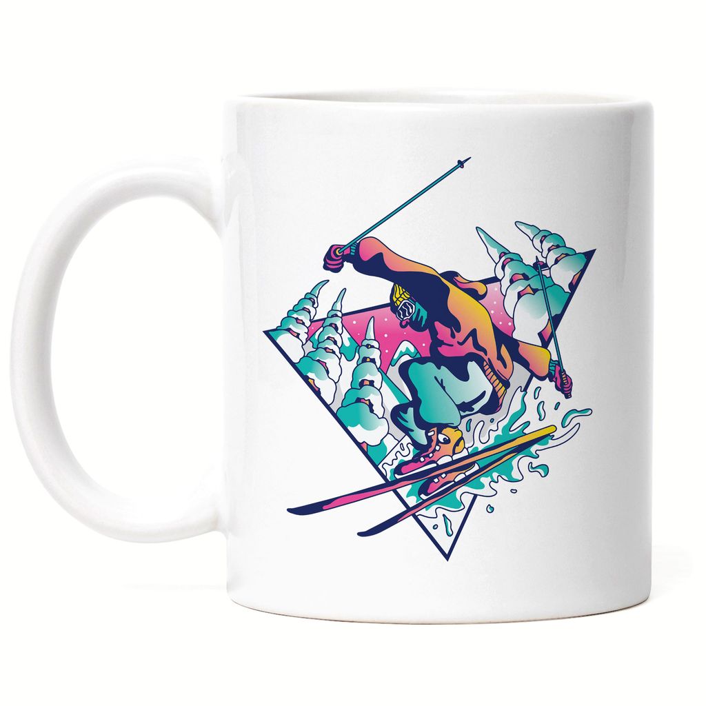 Skifahrer Tasse Weiß Skibrille Skifahrerin Wintersport Ski Skipiste Sport Bewegung Skifahren Skilift Skianzug