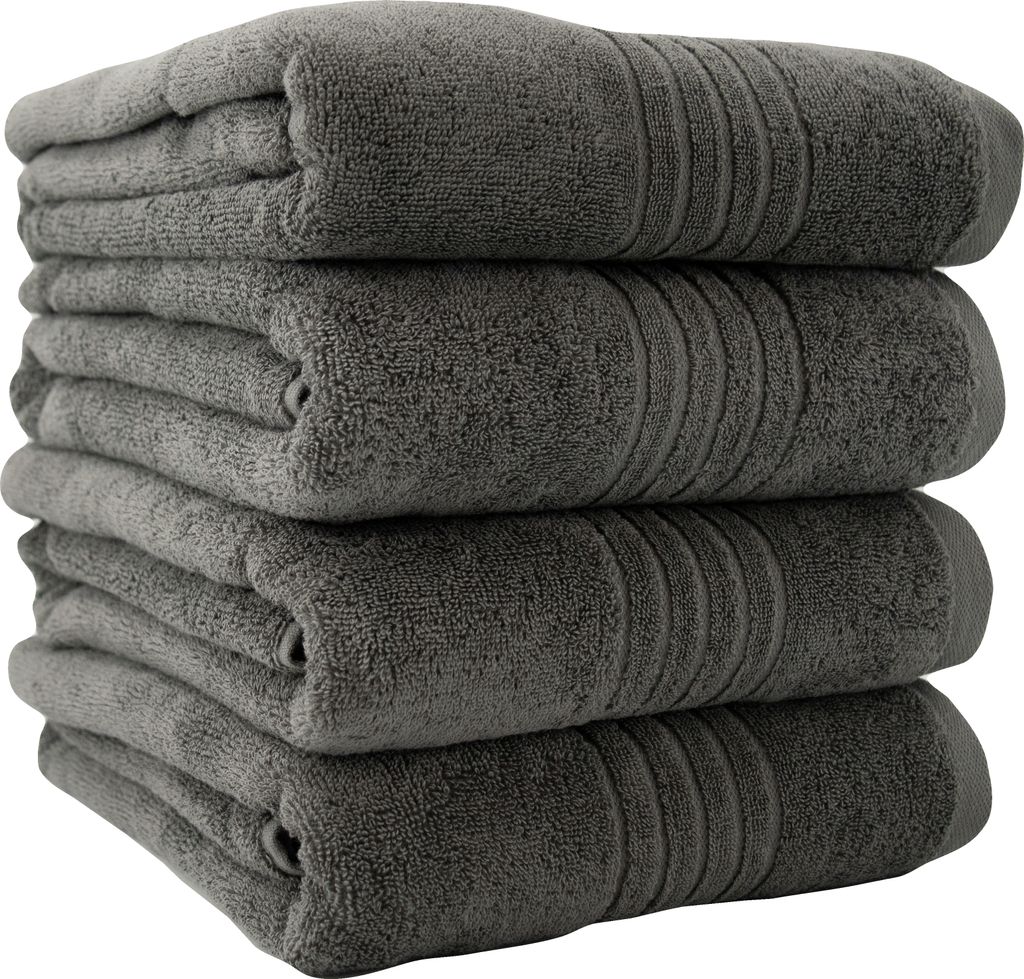 Frottier-Set "XXL" 4 Badetücher 100x148cm einfarbig anthrazit